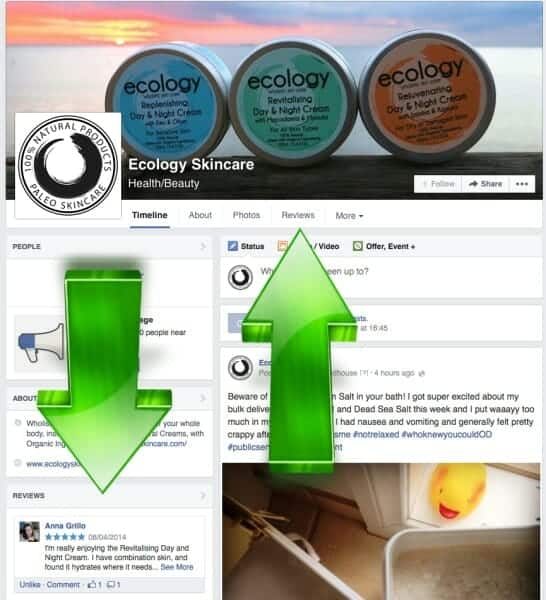 Where to submit a review on the Ecology Facebook Page