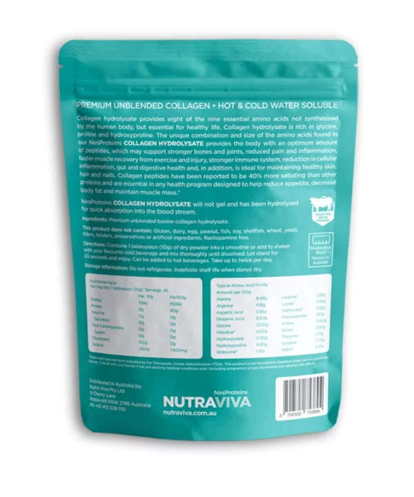 Alternative view of Nutraviva Collagen Hydrolysate - Unflavoured 450g